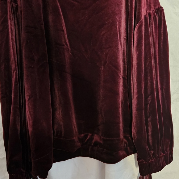 Band of Gypsies Burgundy Velvet Blouse - Picture 1 of 3
